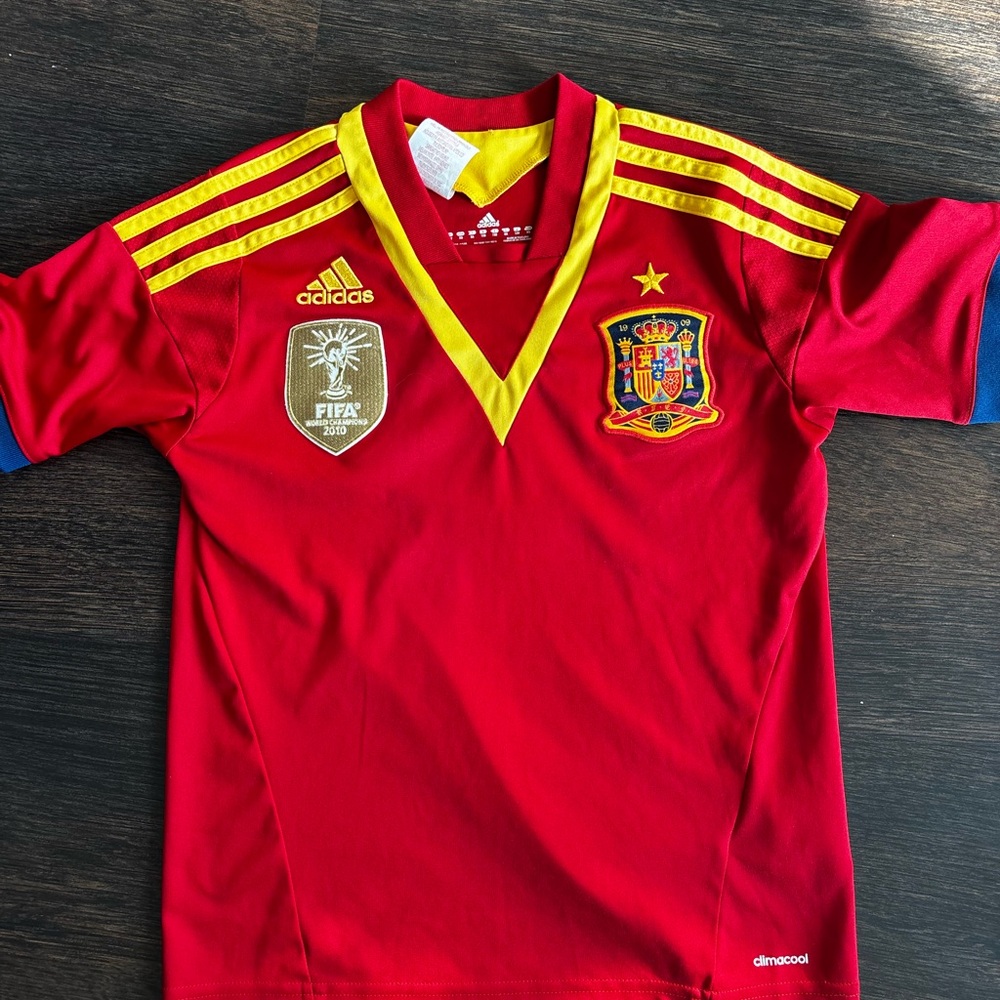 SOLD!! adidas Kids Red & Yellow Spain Soccer Jersey